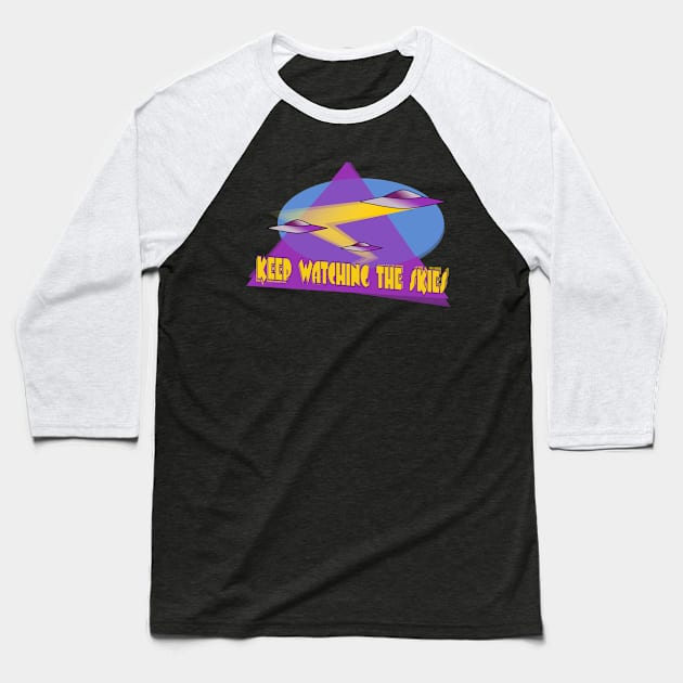 UFO-Keep Watching the Skies Baseball T-Shirt by Dotty42